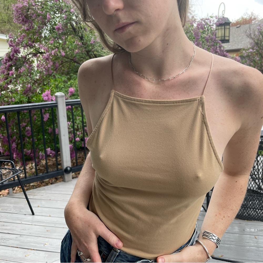 Tan Women's Halter bodysuit